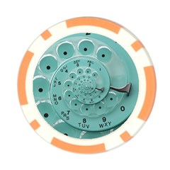 Retro Vintage Turquoise Rotary Dial Spiral Droste Poker Chip Card Guard from ArtsNow.com Front