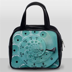 Retro Vintage Turquoise Rotary Dial Spiral Droste Classic Handbag (Two Sides) from ArtsNow.com Front