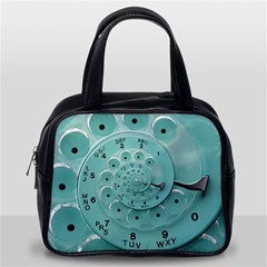 Retro Vintage Turquoise Rotary Dial Spiral Droste Classic Handbag (Two Sides) from ArtsNow.com Back