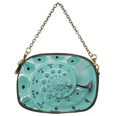 Retro Vintage Turquoise Rotary Dial Spiral Droste Chain Purse (Two Sides) from ArtsNow.com Front