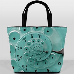 Retro Vintage Turquoise Rotary Dial Spiral Droste Bucket Bag from ArtsNow.com Front