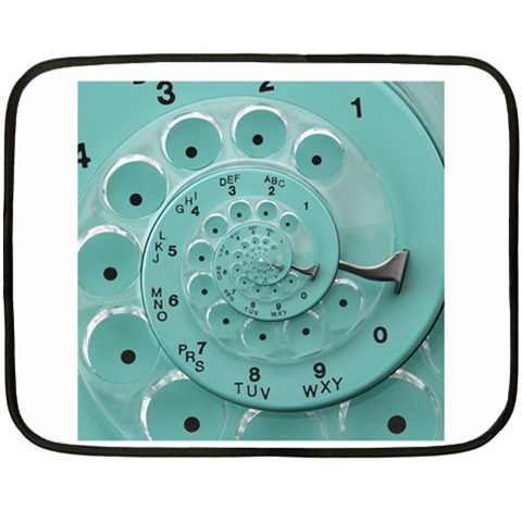 Retro Vintage Turquoise Rotary Dial Spiral Droste Double Sided Fleece Blanket (Mini) from ArtsNow.com 35 x27  Blanket Front