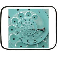 Retro Vintage Turquoise Rotary Dial Spiral Droste Double Sided Fleece Blanket (Mini) from ArtsNow.com 35 x27  Blanket Front