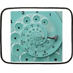 Retro Vintage Turquoise Rotary Dial Spiral Droste Double Sided Fleece Blanket (Mini)