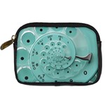 Retro Vintage Turquoise Rotary Dial Spiral Droste Digital Camera Leather Case