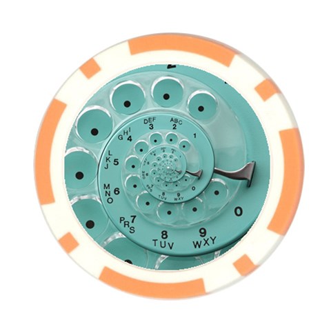 Retro Vintage Turquoise Rotary Dial Spiral Droste Poker Chip Card Guard (10 pack) from ArtsNow.com Front