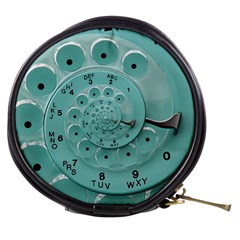 Retro Vintage Turquoise Rotary Dial Spiral Droste Mini Makeup Bag from ArtsNow.com Front