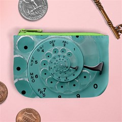 Retro Vintage Turquoise Rotary Dial Spiral Droste Mini Coin Purse from ArtsNow.com Front