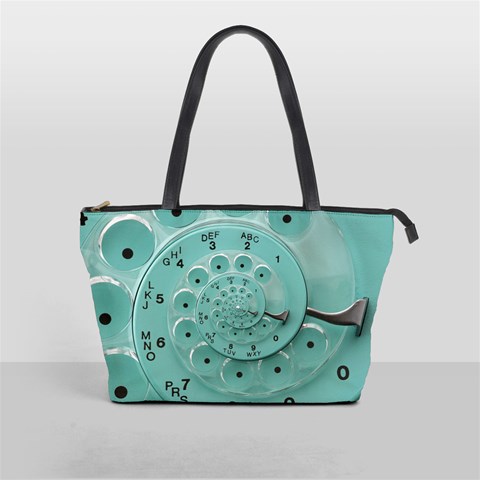 Retro Vintage Turquoise Rotary Dial Spiral Droste Classic Shoulder Handbag from ArtsNow.com Front