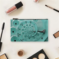 Retro Vintage Turquoise Rotary Dial Spiral Droste Cosmetic Bag (Small) from ArtsNow.com Front