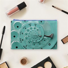 Retro Vintage Turquoise Rotary Dial Spiral Droste Cosmetic Bag (Medium) from ArtsNow.com Front