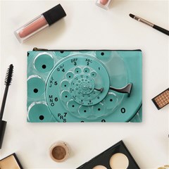 Retro Vintage Turquoise Rotary Dial Spiral Droste Cosmetic Bag (Medium) from ArtsNow.com Front