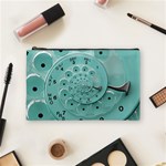 Retro Vintage Turquoise Rotary Dial Spiral Droste Cosmetic Bag (Medium)