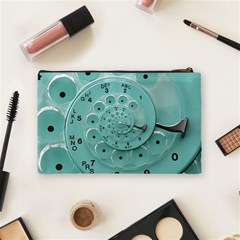 Retro Vintage Turquoise Rotary Dial Spiral Droste Cosmetic Bag (Medium) from ArtsNow.com Back