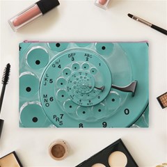 Retro Vintage Turquoise Rotary Dial Spiral Droste Cosmetic Bag (Large) from ArtsNow.com Front