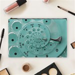 Retro Vintage Turquoise Rotary Dial Spiral Droste Cosmetic Bag (Large)