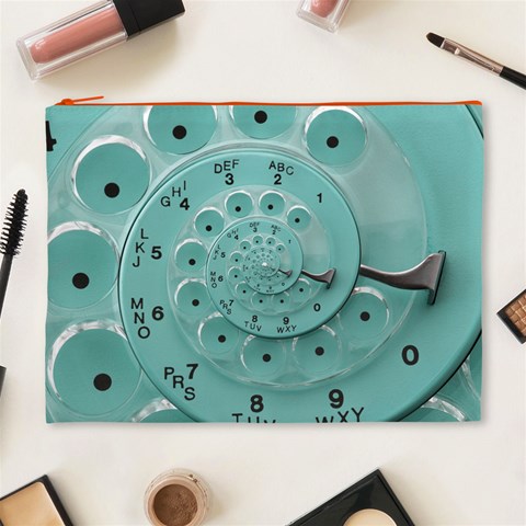 Retro Vintage Turquoise Rotary Dial Spiral Droste Cosmetic Bag (XL) from ArtsNow.com Front