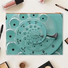 Retro Vintage Turquoise Rotary Dial Spiral Droste Cosmetic Bag (XL) from ArtsNow.com Back