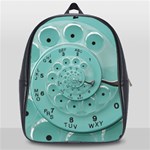 Retro Vintage Turquoise Rotary Dial Spiral Droste School Bag (Large)