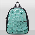 Retro Vintage Turquoise Rotary Dial Spiral Droste School Bag (Small)