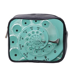 Retro Vintage Turquoise Rotary Dial Spiral Droste Mini Toiletries Bag (Two Sides) from ArtsNow.com Front