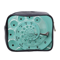 Retro Vintage Turquoise Rotary Dial Spiral Droste Mini Toiletries Bag (Two Sides) from ArtsNow.com Back