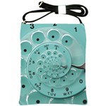 Retro Vintage Turquoise Rotary Dial Spiral Droste Shoulder Sling Bag