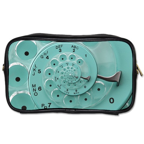 Retro Vintage Turquoise Rotary Dial Spiral Droste Toiletries Bag (Two Sides) from ArtsNow.com Front