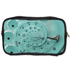 Retro Vintage Turquoise Rotary Dial Spiral Droste Toiletries Bag (Two Sides) from ArtsNow.com Front