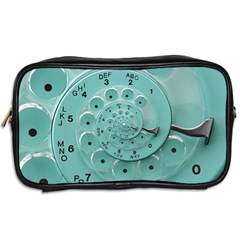 Retro Vintage Turquoise Rotary Dial Spiral Droste Toiletries Bag (Two Sides) from ArtsNow.com Back