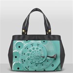 Retro Vintage Turquoise Rotary Dial Spiral Droste Oversize Office Handbag