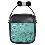 Retro Vintage Turquoise Rotary Dial Spiral Droste Girls Sling Bag