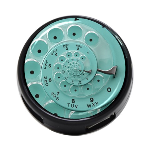 Retro Vintage Turquoise Rotary Dial Spiral Droste 4 Front