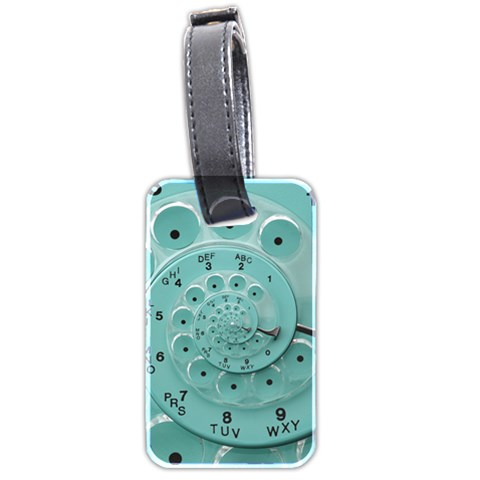 Retro Vintage Turquoise Rotary Dial Spiral Droste Luggage Tag (two sides) from ArtsNow.com Front