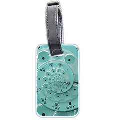 Retro Vintage Turquoise Rotary Dial Spiral Droste Luggage Tag (two sides) from ArtsNow.com Front