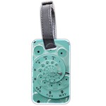 Retro Vintage Turquoise Rotary Dial Spiral Droste Luggage Tag (two sides)