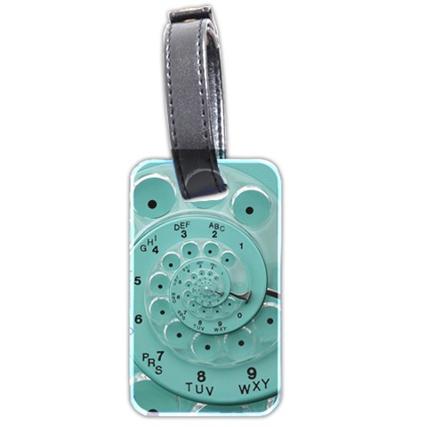 Retro Vintage Turquoise Rotary Dial Spiral Droste Luggage Tag (two sides) from ArtsNow.com Back