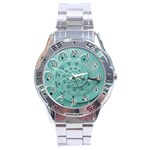 Retro Vintage Turquoise Rotary Dial Spiral Droste Stainless Steel Analogue Watch