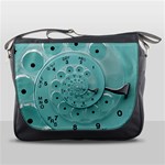 Retro Vintage Turquoise Rotary Dial Spiral Droste Messenger Bag