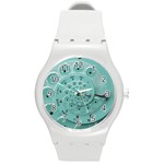 Retro Vintage Turquoise Rotary Dial Spiral Droste Round Plastic Sport Watch (M)