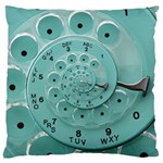 Retro Vintage Turquoise Rotary Dial Spiral Droste Large Cushion Case (One Side)