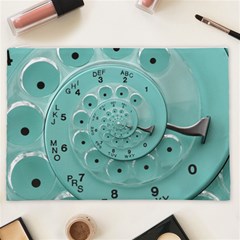 Retro Vintage Turquoise Rotary Dial Spiral Droste Cosmetic Bag (XXL) from ArtsNow.com Front