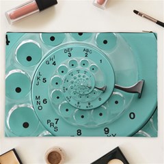 Retro Vintage Turquoise Rotary Dial Spiral Droste Cosmetic Bag (XXL) from ArtsNow.com Back