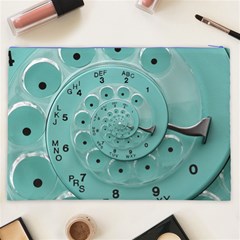 Retro Vintage Turquoise Rotary Dial Spiral Droste Cosmetic Bag (XXL) from ArtsNow.com Back