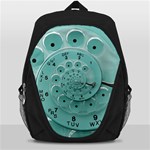 Retro Vintage Turquoise Rotary Dial Spiral Droste Backpack Bag