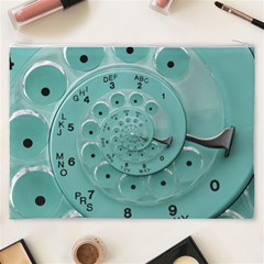 Retro Vintage Turquoise Rotary Dial Spiral Droste Cosmetic Bag (XXXL) from ArtsNow.com Back