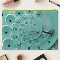 Retro Vintage Turquoise Rotary Dial Spiral Droste Cosmetic Bag (XXXL) from ArtsNow.com Back