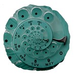 Retro Vintage Turquoise Rotary Dial Spiral Droste Large 18  Premium Round Cushion 