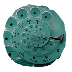 Retro Vintage Turquoise Rotary Dial Spiral Droste Large 18  Premium Round Cushion  from ArtsNow.com Back