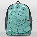 Retro Vintage Turquoise Rotary Dial Spiral Droste School Bag (XL)